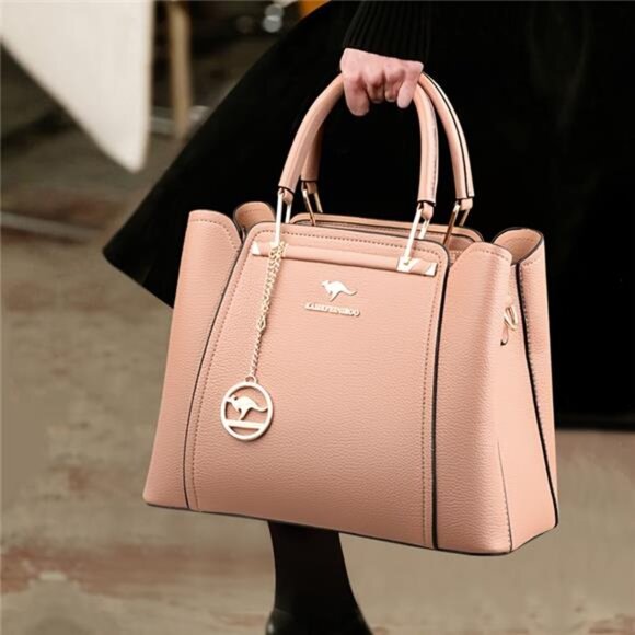 Women's Stylish Handbag with Golden-Tone Hardware & Detachable Shoulder bag - Picture 2 of 9